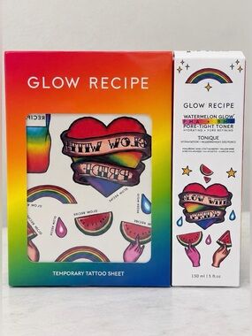 Glow Recipe Limited Edition Pride Watermelon Glow Toner + Tattoo Sheet & Pin